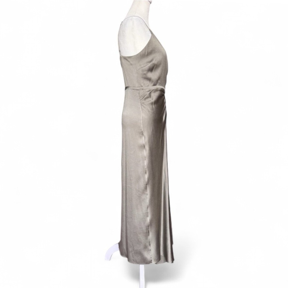 $448 Jonathan Simkhai Eucalyptus Green Silk Midi Dress Sz 6 Designer Chic Luxe - Picture 8 of 16